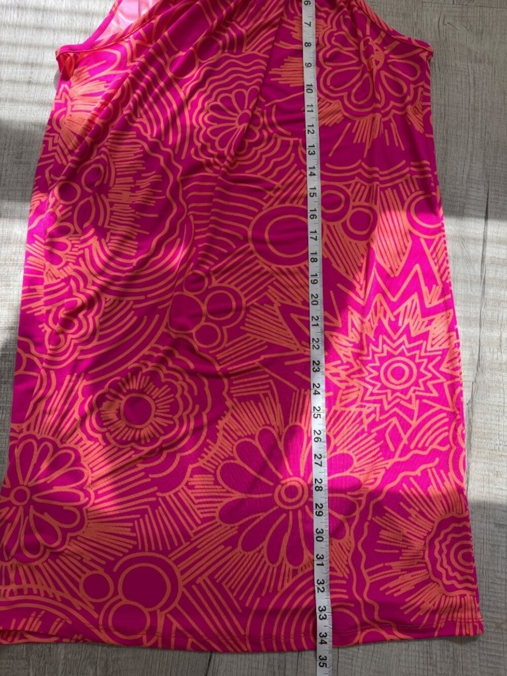 Trina Turk Women Size M Dress Juju Halter Mini Shift Floral Pink Orange Tie-Neck - Picture 6 of 7